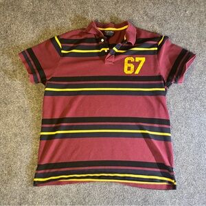 Polo Jeans Co. Ralph Lauren 67 Polo Shirt Striped Short Sleeve Mens Size XLarge
